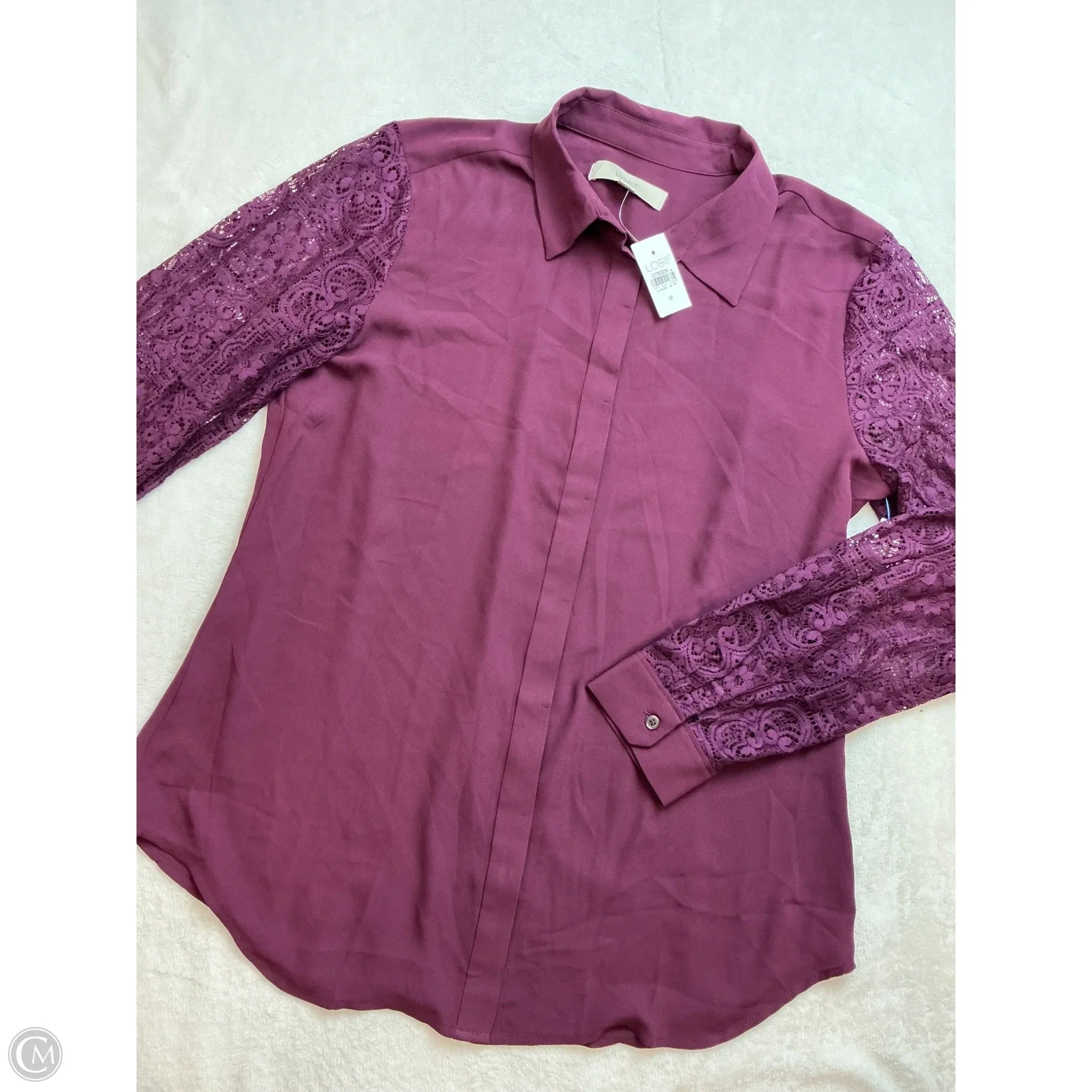 Top Long Sleeve By Loft In Purple, Size: M