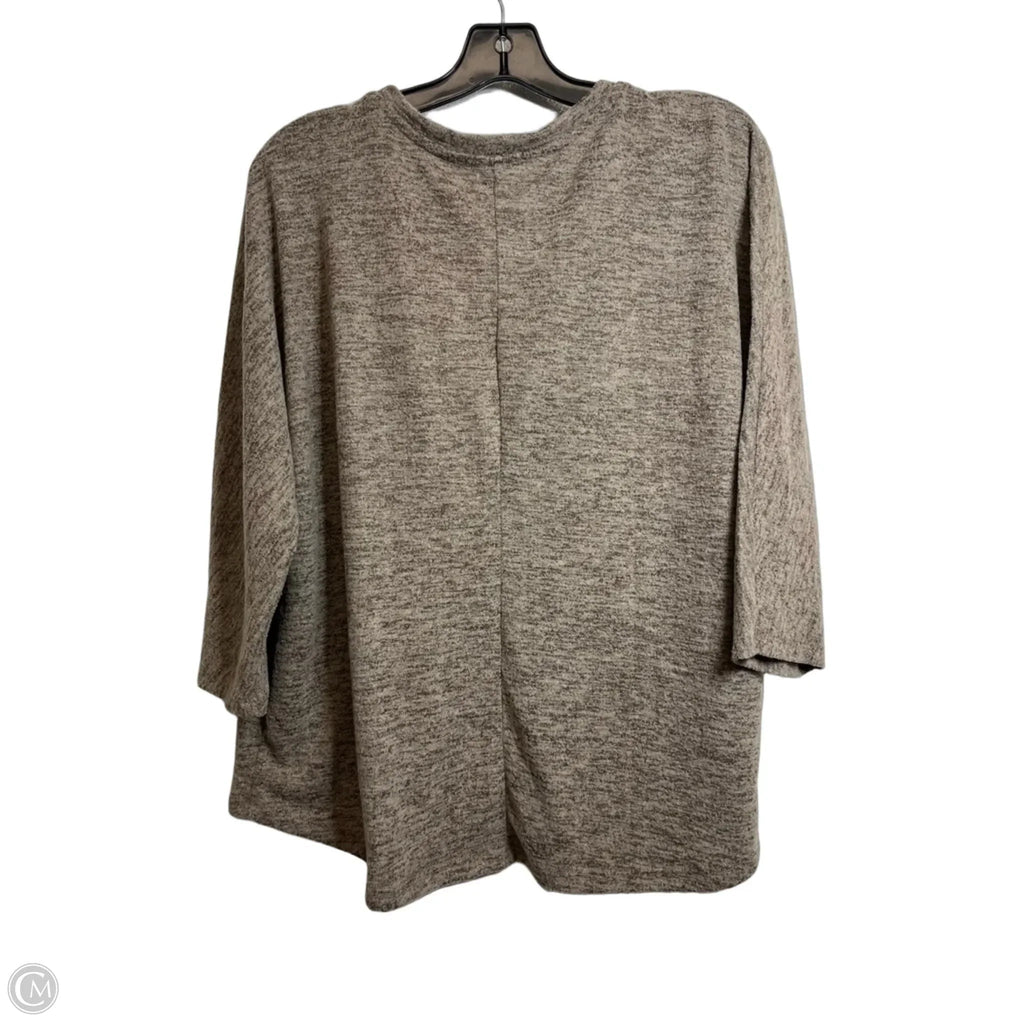 Top 3/4 Sleeve By Clothes Mentor In Brown, Size: 1x