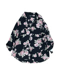 Blouse Ls By A Byer In Black & Pink, Size:L