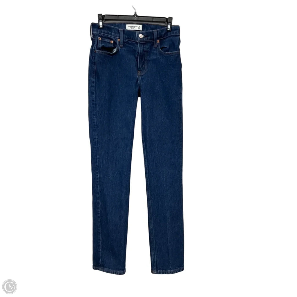 Jeans Straight By Abercrombie And Fitch In Blue Denim, Size: 0