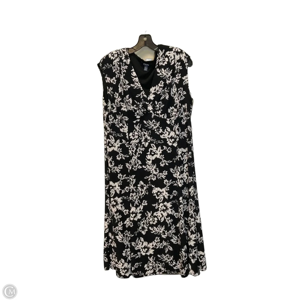Dress Casual Midi By Chaps In Black, Size: Xl