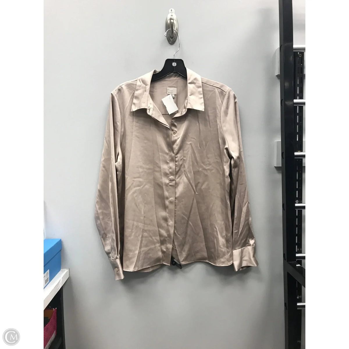 Top Long Sleeve By A New Day In Taupe, Size: M