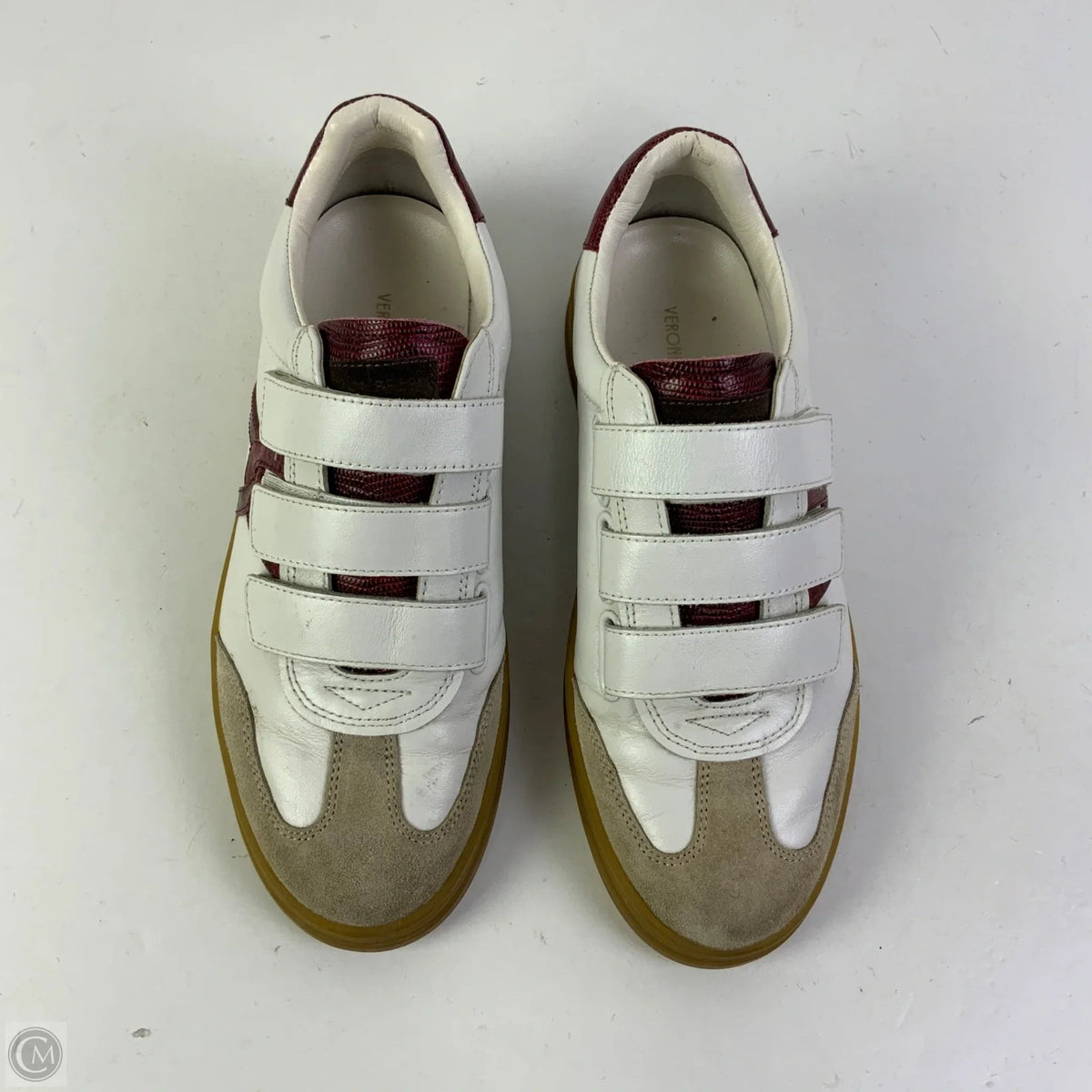 Shoes Sneakers By Veronica Beard In White & Red, Size: 6.5