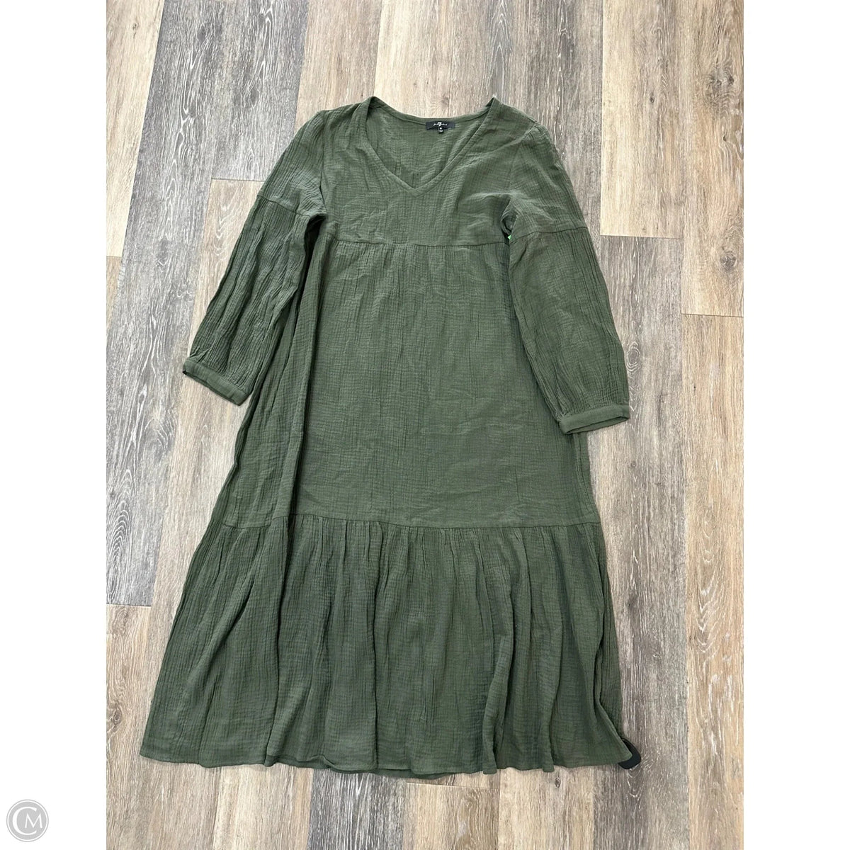 Dress Casual Maxi By 7 For All Mankind In Green, Size: M