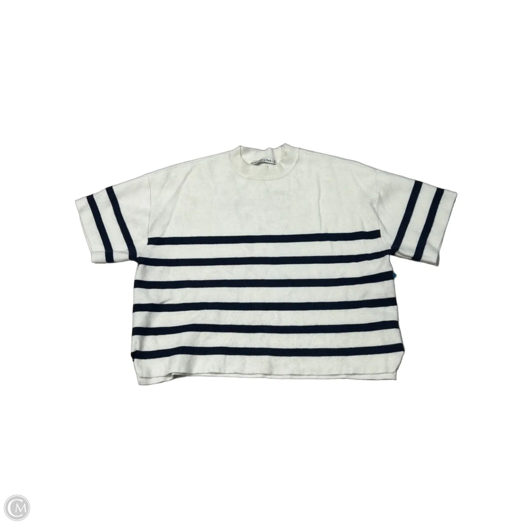 Sweater Short Sleeve By Abercrombie And Fitch In Striped Pattern, Size: Xs