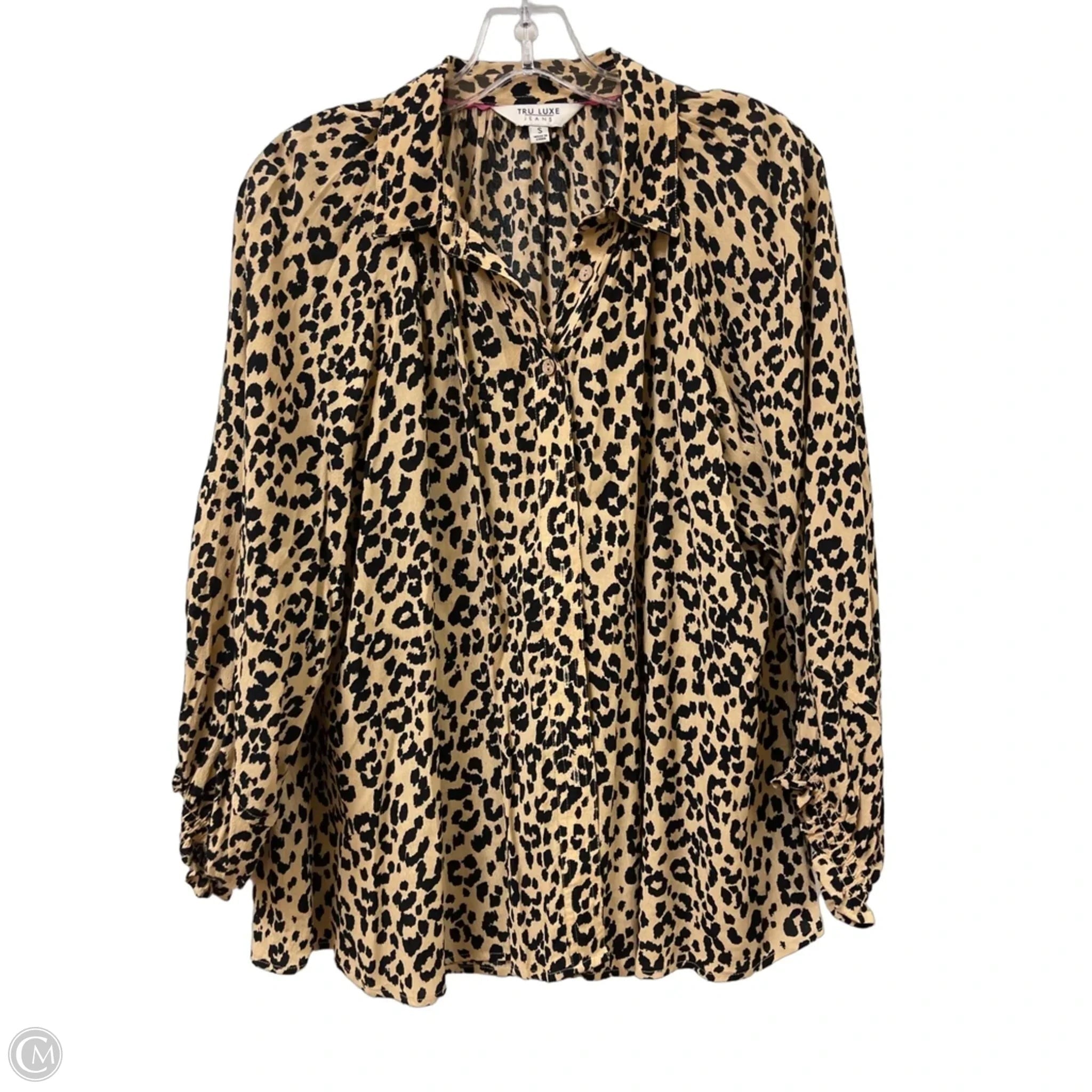 Blouse Long Sleeve By Clothes Mentor In Animal Print, Size: S
