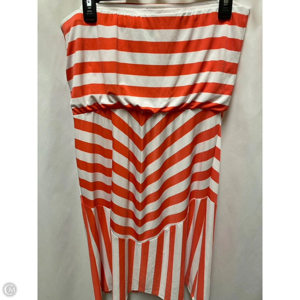 Dress Casual Midi By Bisou Bisou In Red & White, Size: M