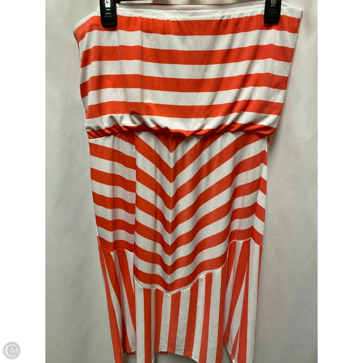 Dress Casual Midi By Bisou Bisou In Red & White, Size: M