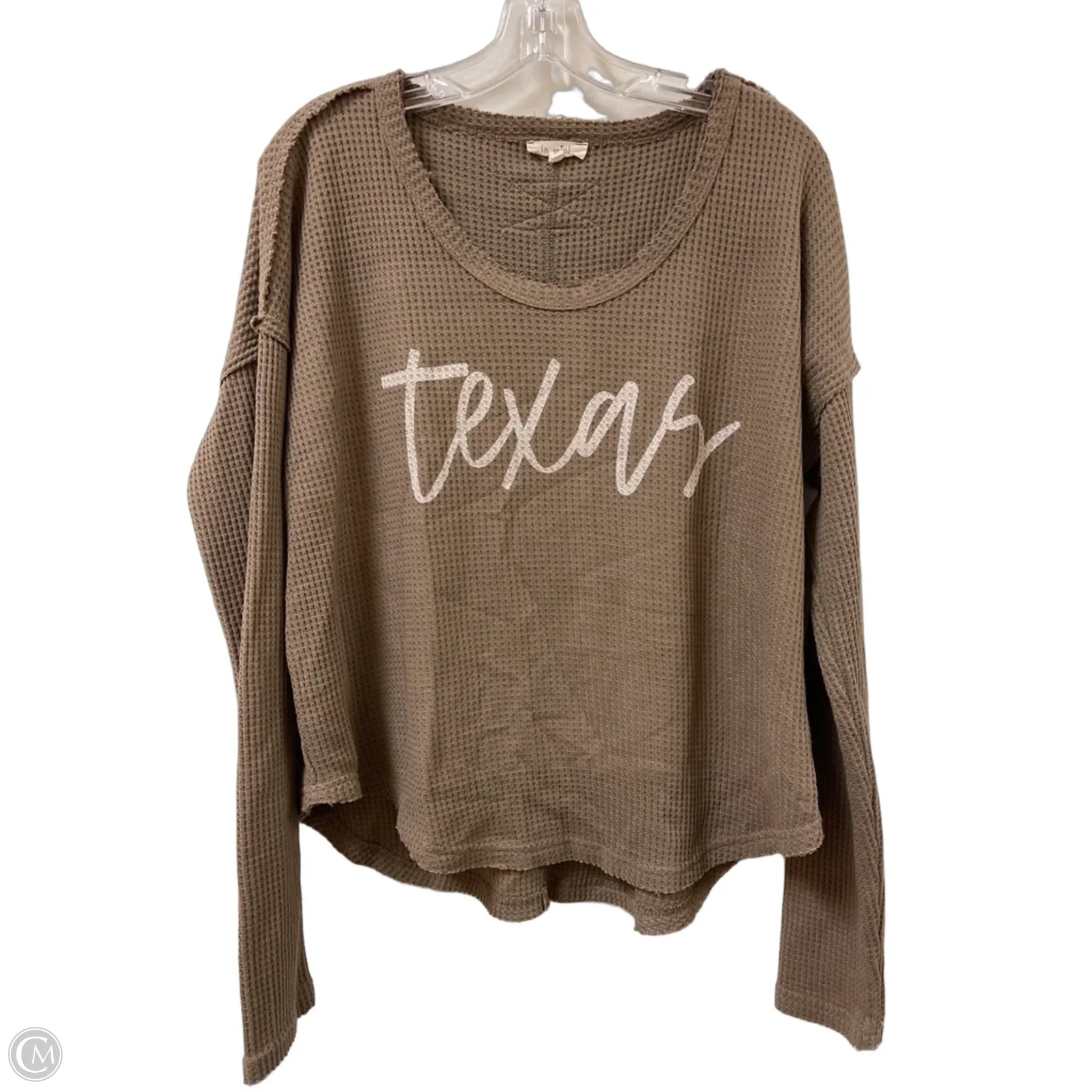 Top 2pc 3/4 Sleeve By La Miel In Tan, Size: M