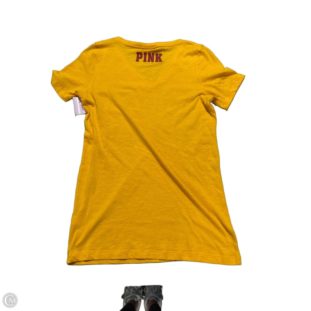 Top Short Sleeve By Pink In Yellow, Size: L