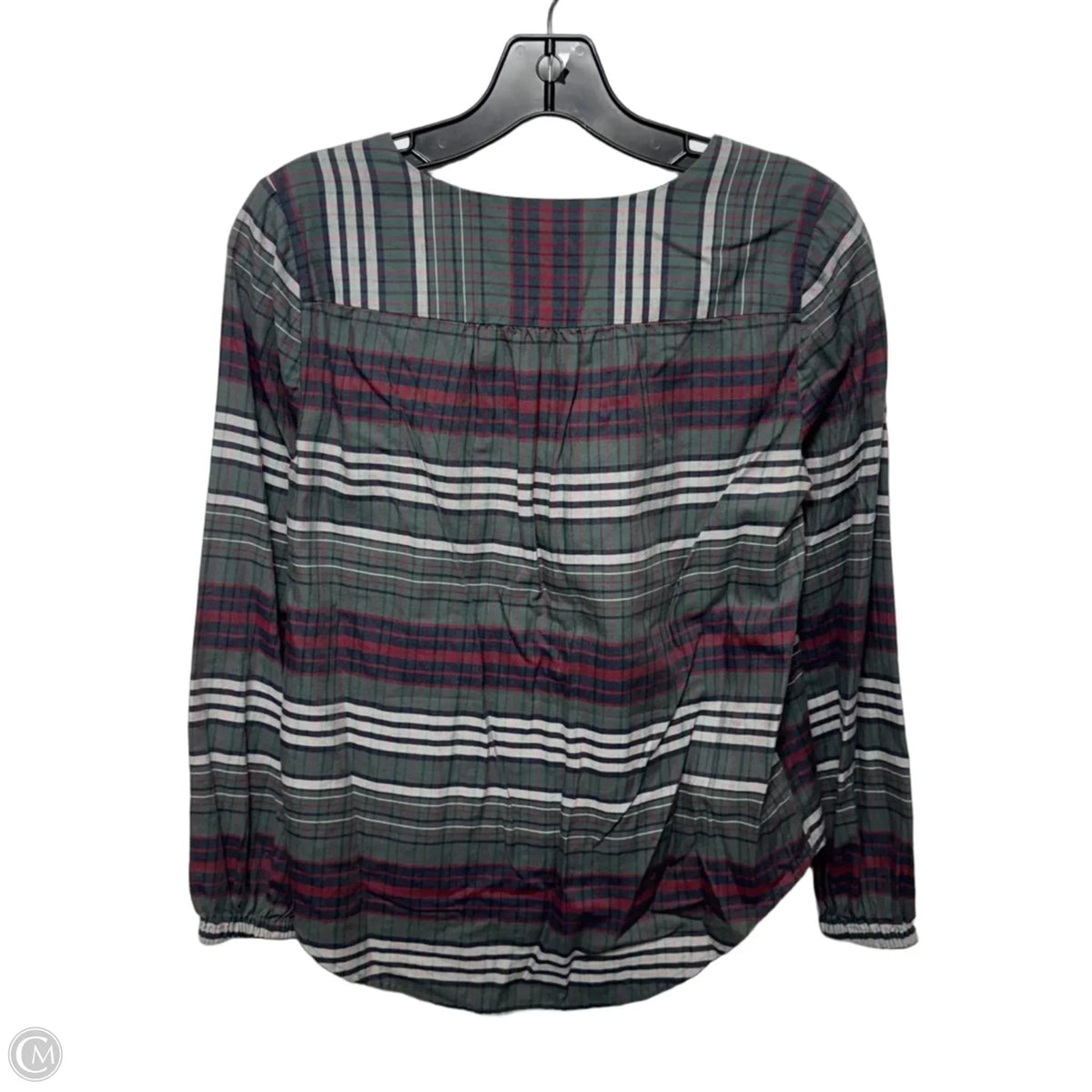 Top Long Sleeve By Madewell In Plaid Pattern, Size: XXS