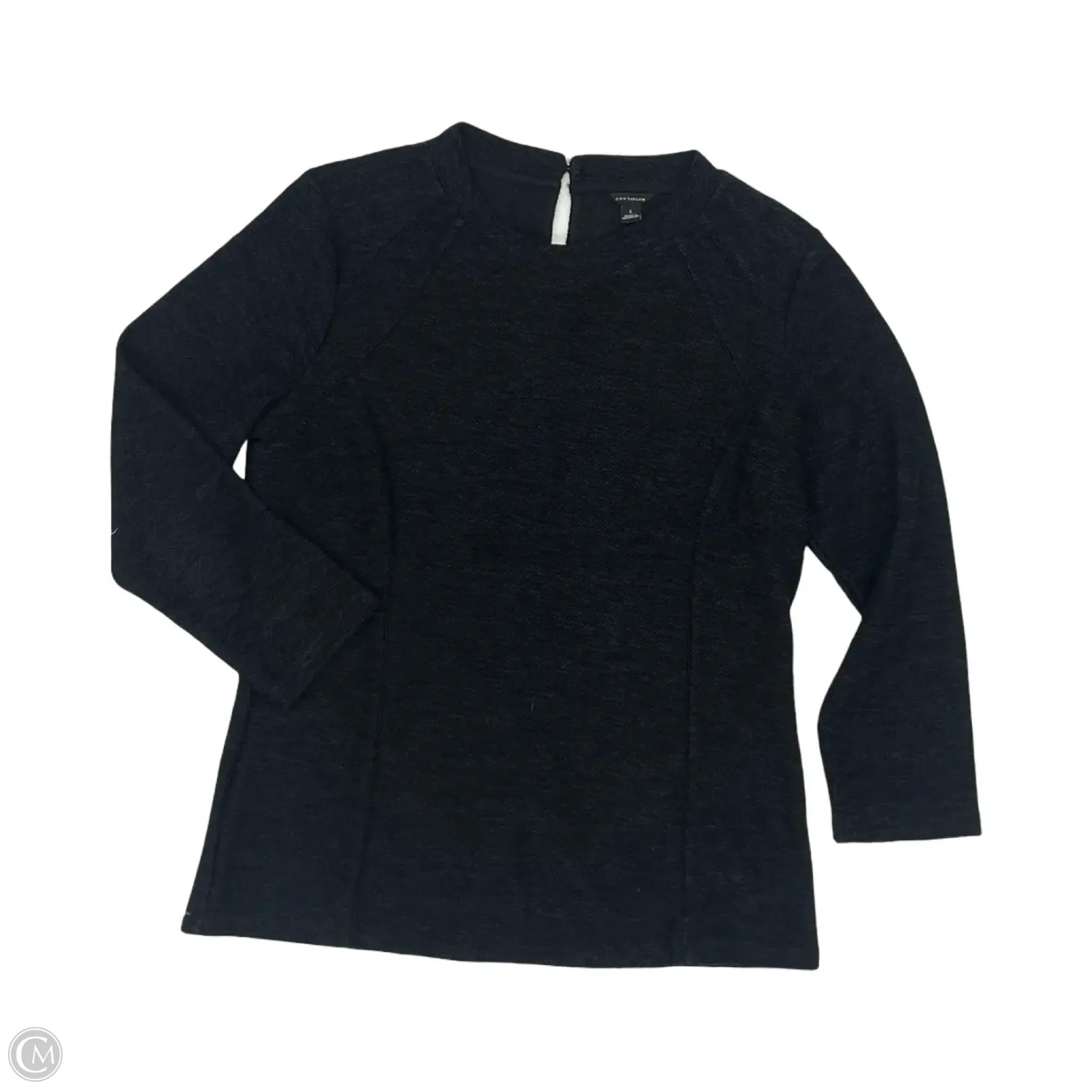 Top Long Sleeve By Ann Taylor In Black, Size: L