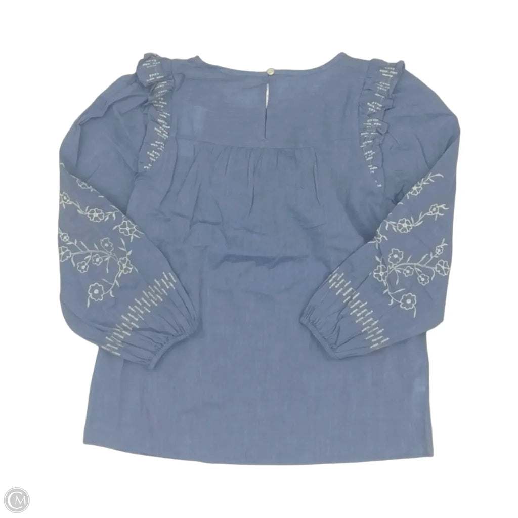 Blouse Long Sleeve By Loft In Blue, Size: Xs