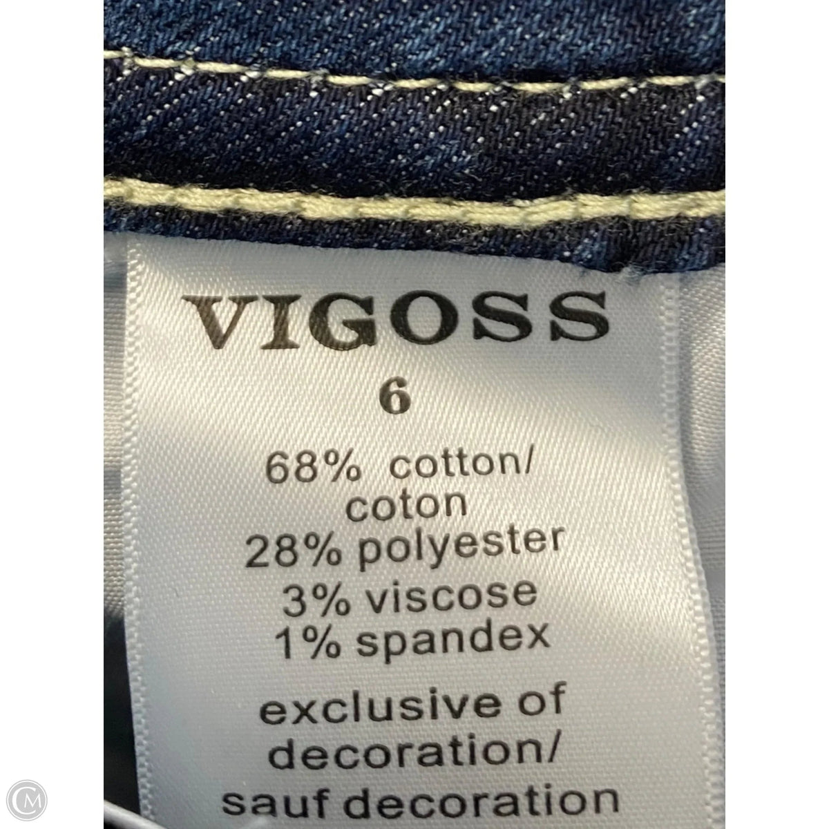 Jeans Skinny By Vigoss In Blue Denim, Size: 6