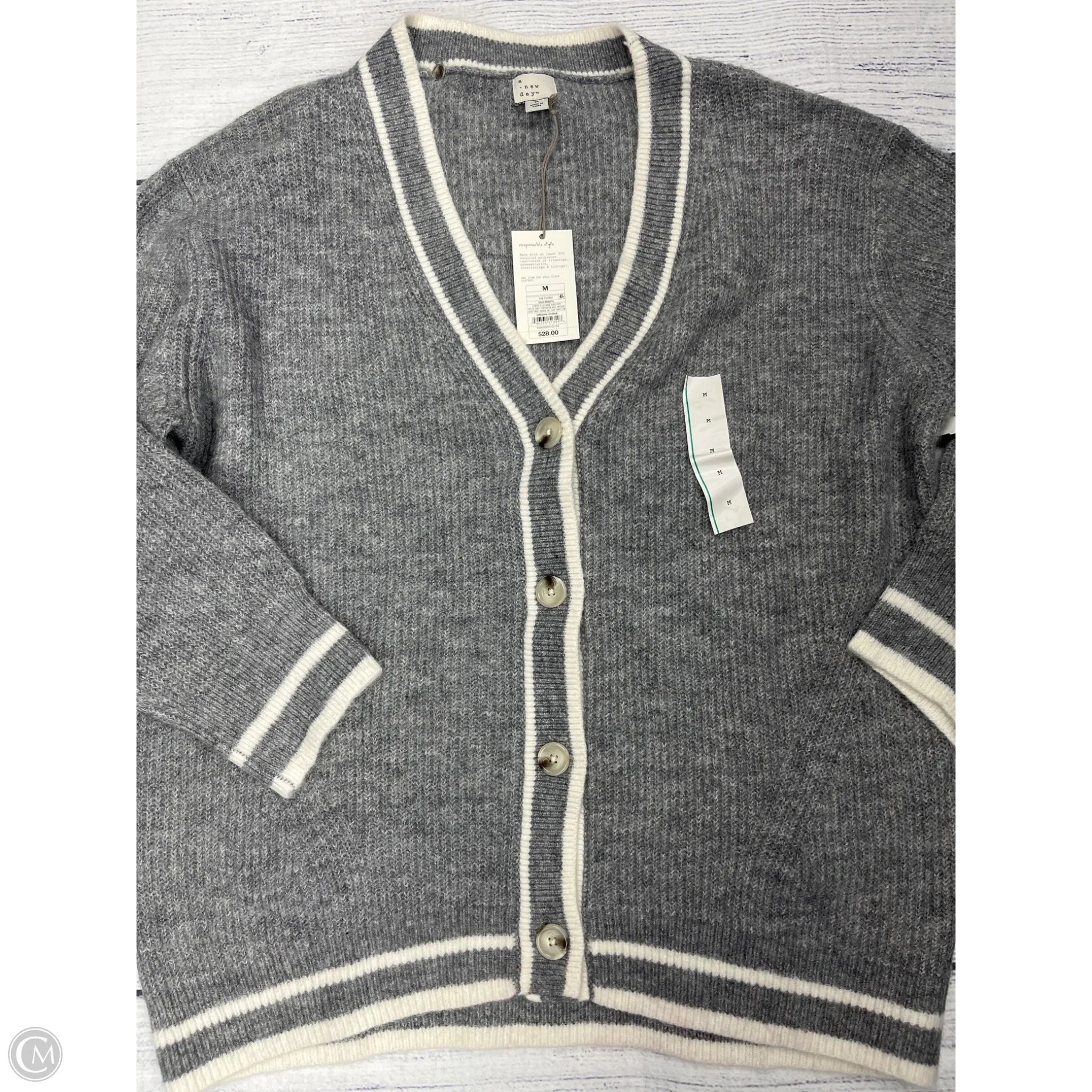 Sweater Cardigan By A New Day In Grey, Size: M