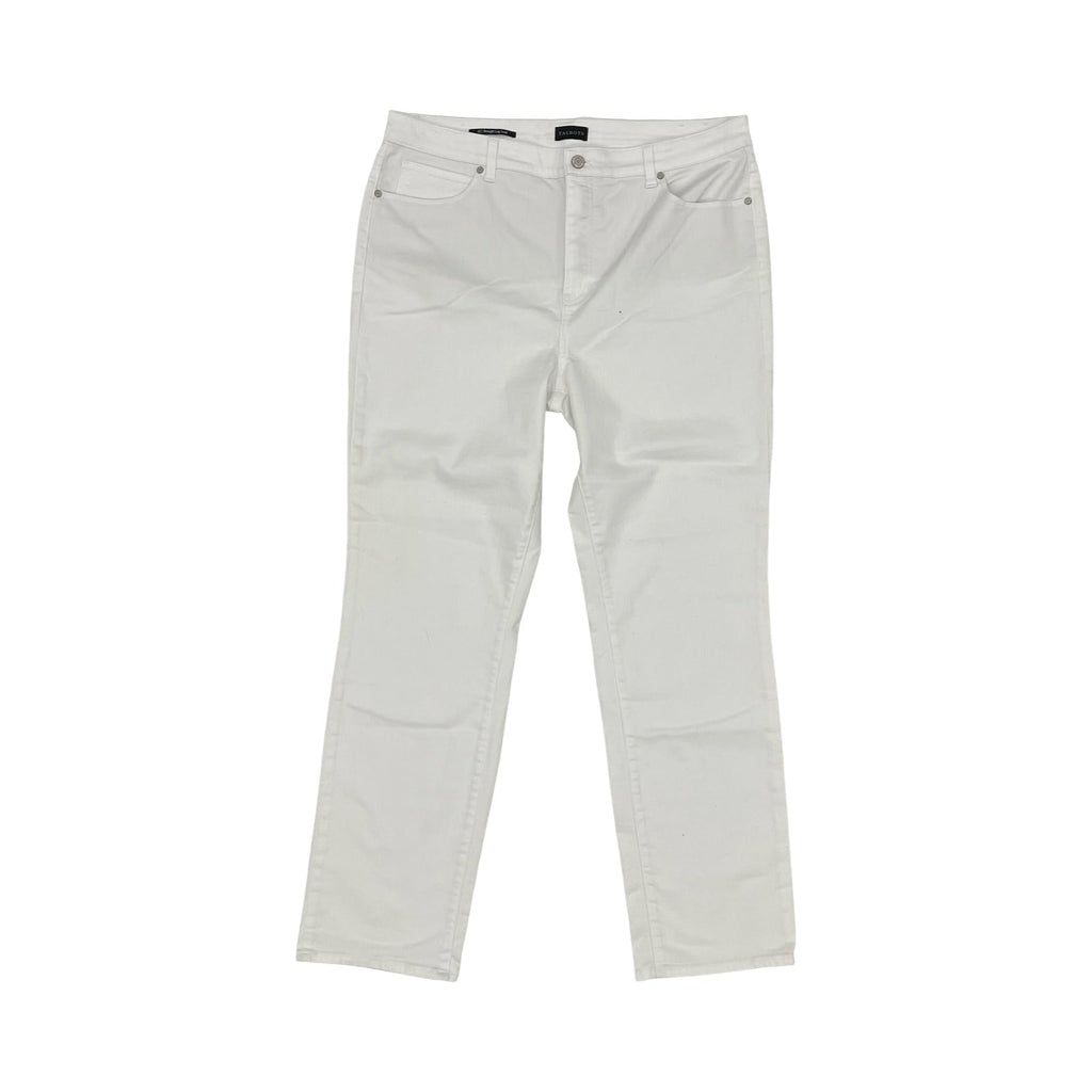 Jeans Straight By Talbots In White Denim, Size:16