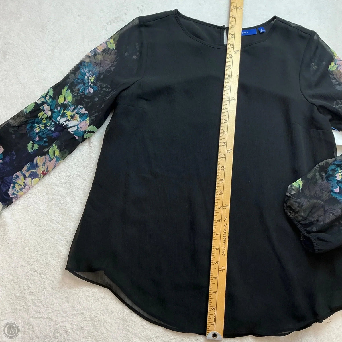 Top Long Sleeve By Apt 9 In Black, Size: M