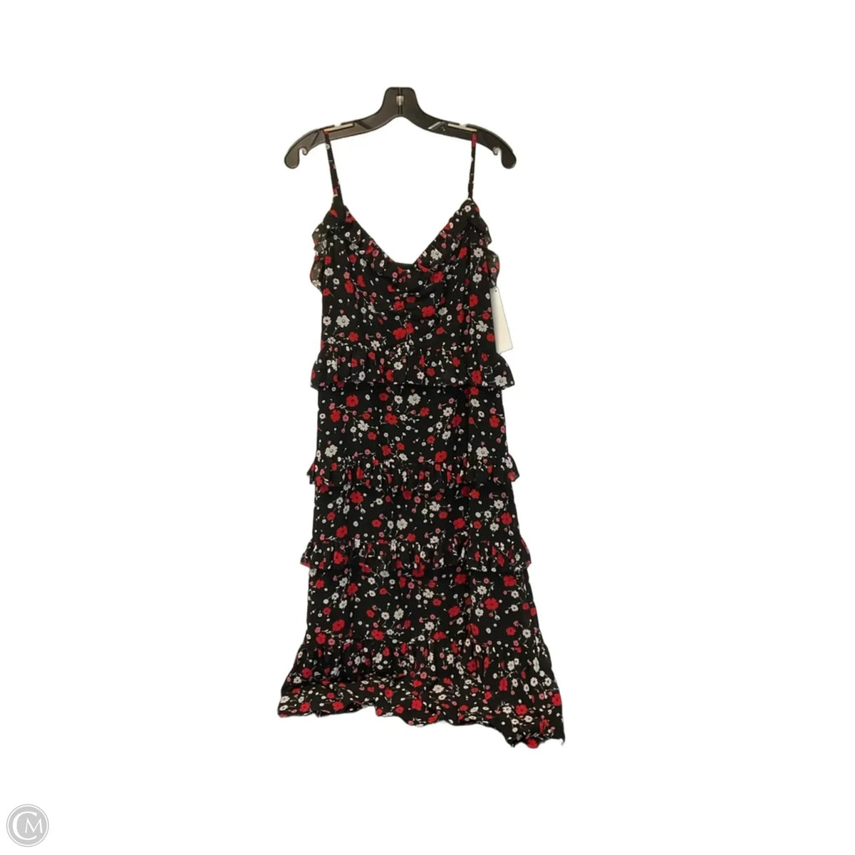 Dress Casual Midi By Michael By Michael Kors In Black & Red, Size: L