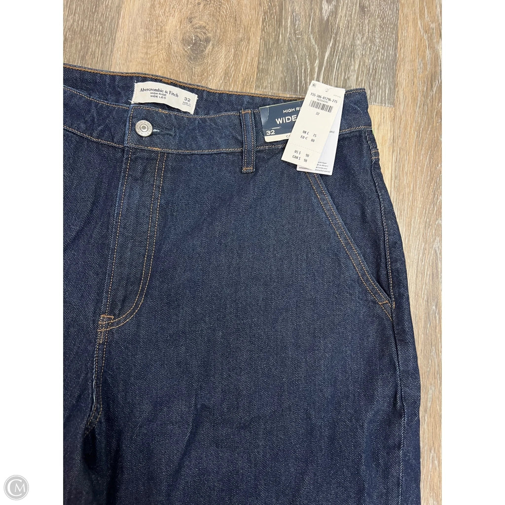 -Jeans Wide Leg By Abercrombie And Fitch In Blue Denim, Size: 14