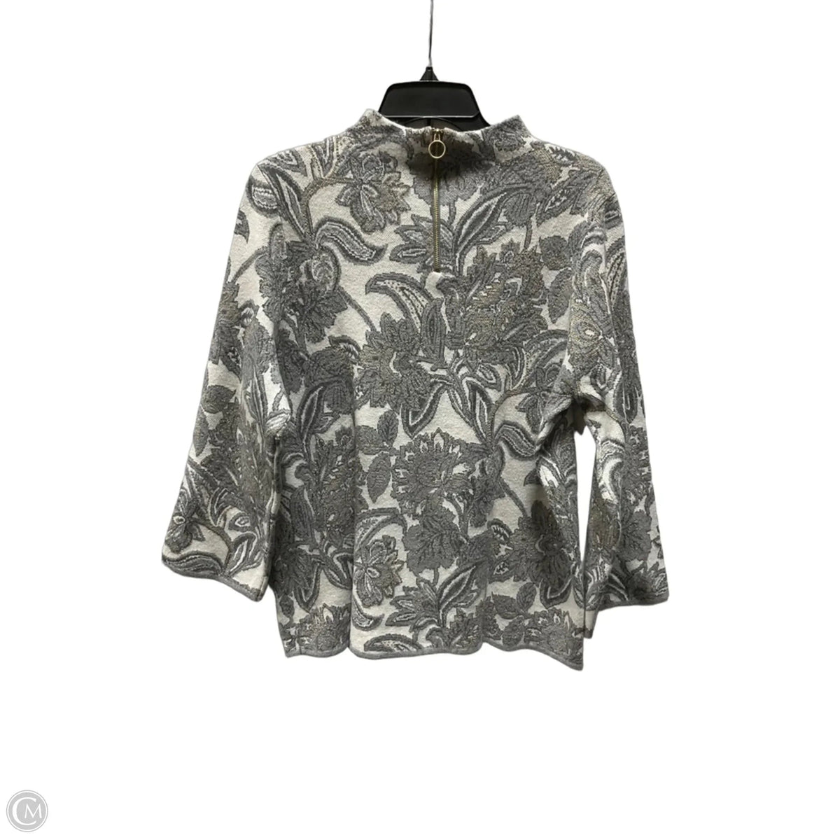 Top Long Sleeve By Chicos In Grey, Size: L