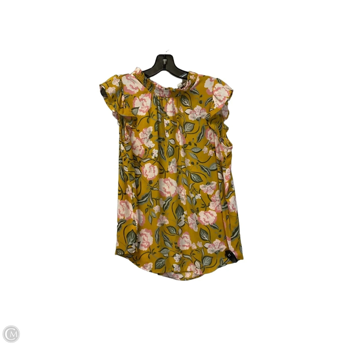 Top Short Sleeve By Loft In Yellow, Size: M