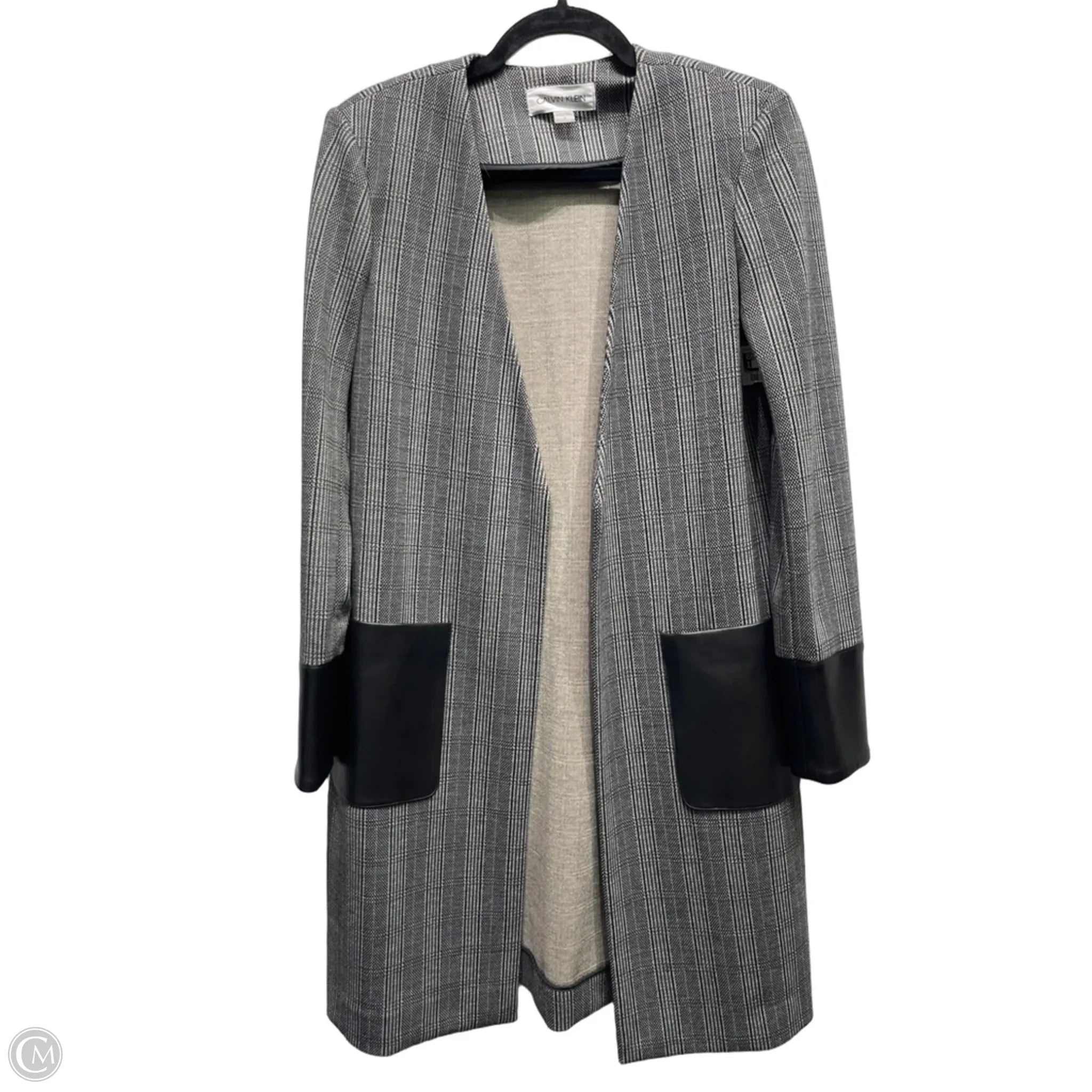Blazer By Calvin Klein In Black & Grey, Size: 4