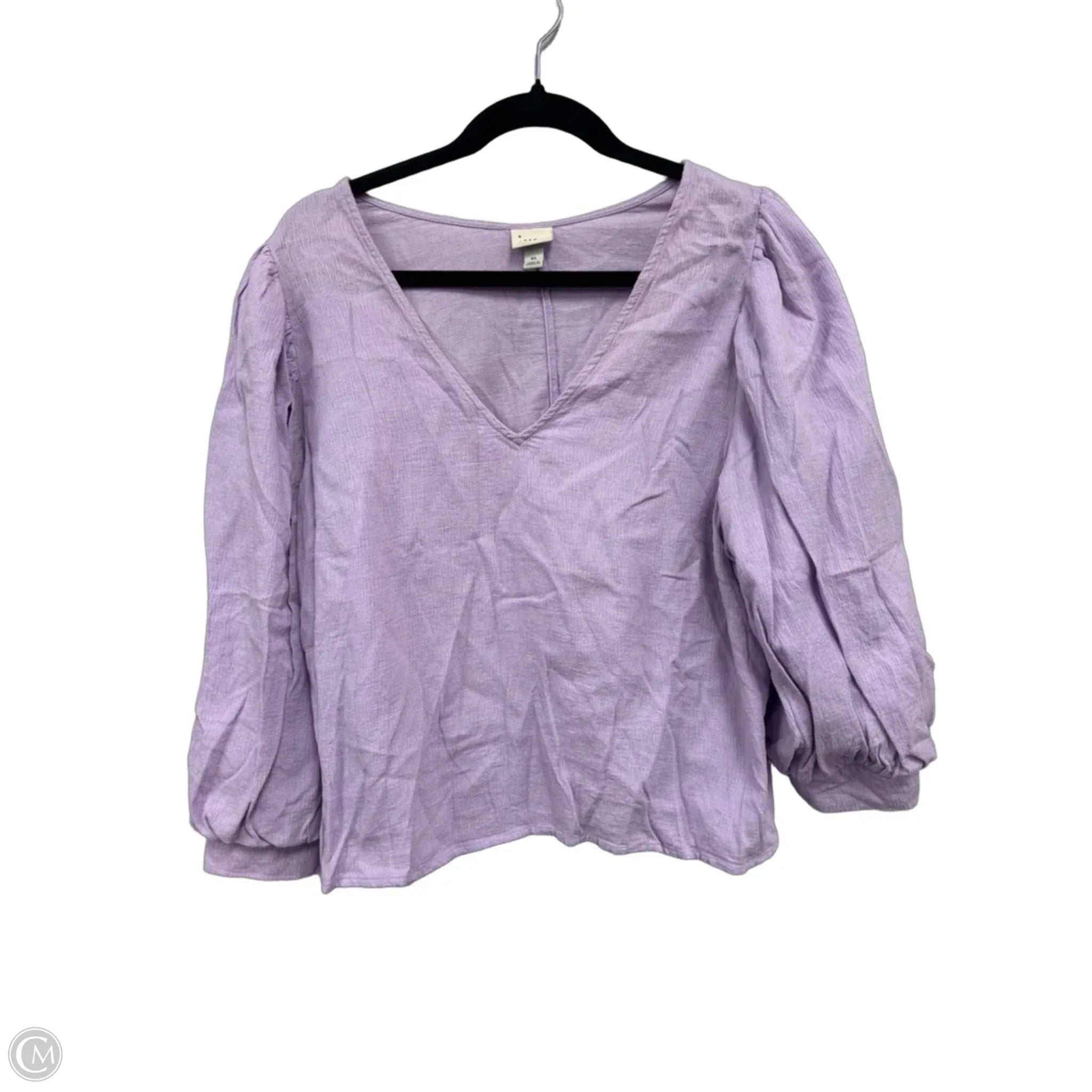 Top 3/4 Sleeve By A New Day In Purple, Size: Xl