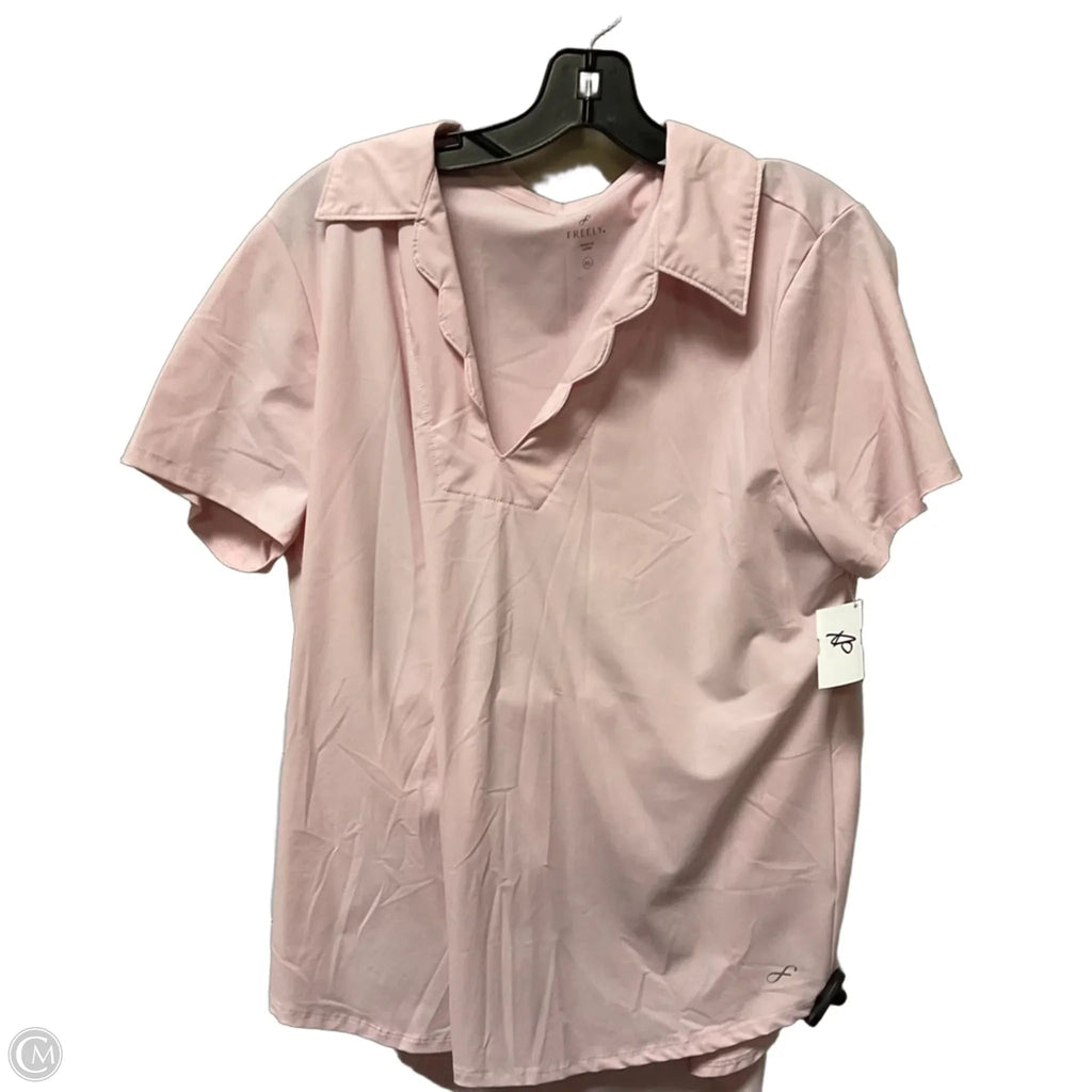 Top Short Sleeve By Freely In Pink, Size: Xl