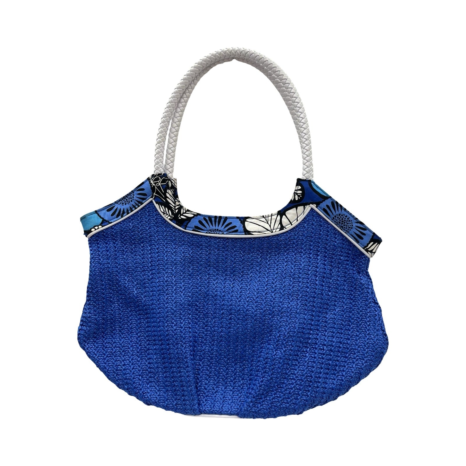 Handbag By Vera Bradley In Blue & White, Size:Medium