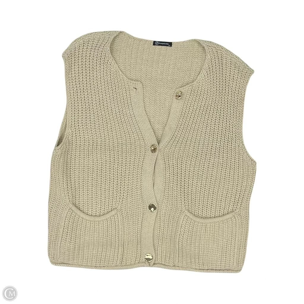 Vest Sweater By Pretty Good In Cream, Size: Xxl