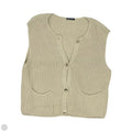 Vest Sweater By Pretty Good In Cream, Size: Xxl