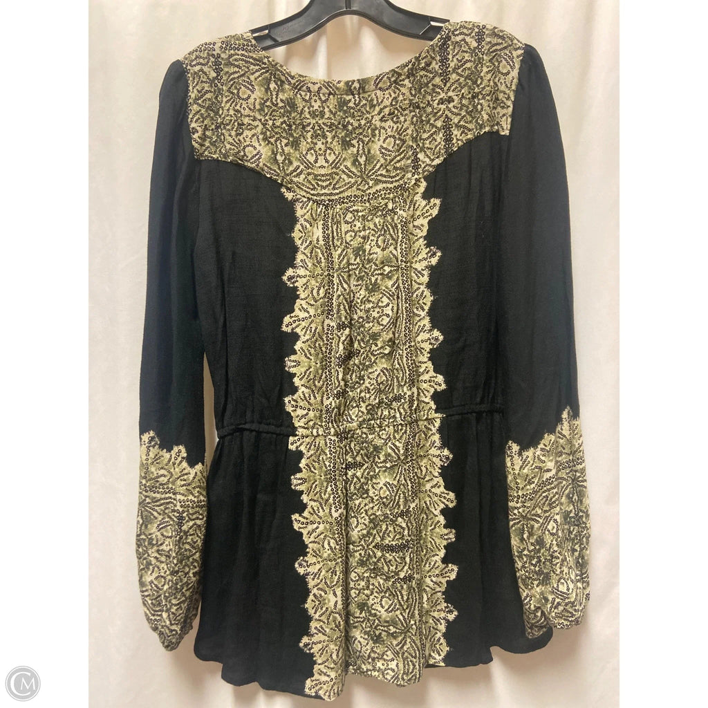 Top Long Sleeve By Free People In Black, Size: M