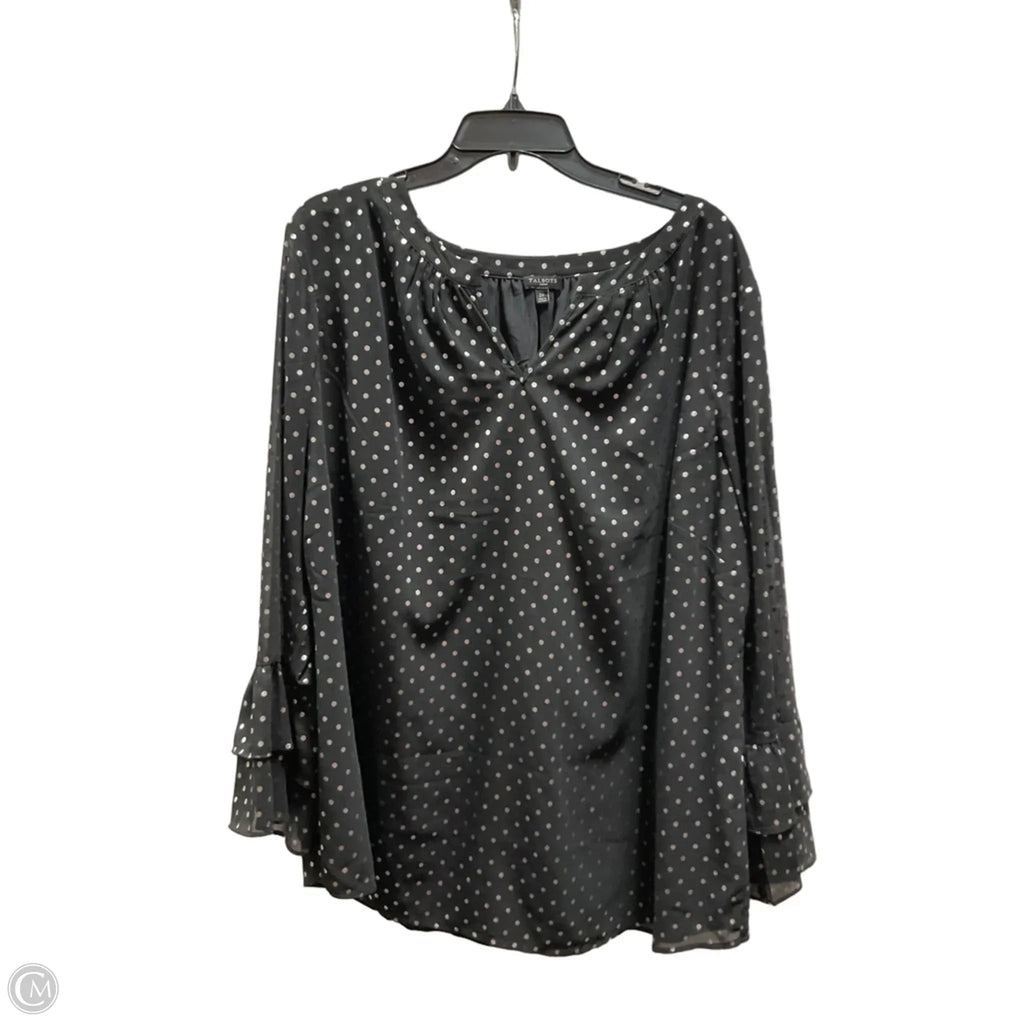 Top Long Sleeve By Talbots In Polkadot Pattern, Size: 2x