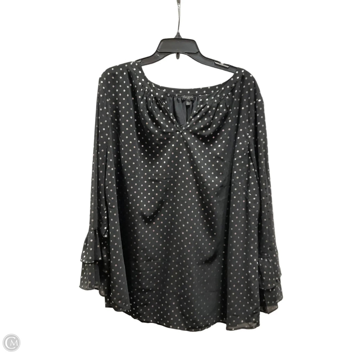 Top Long Sleeve By Talbots In Polkadot Pattern, Size: 2x