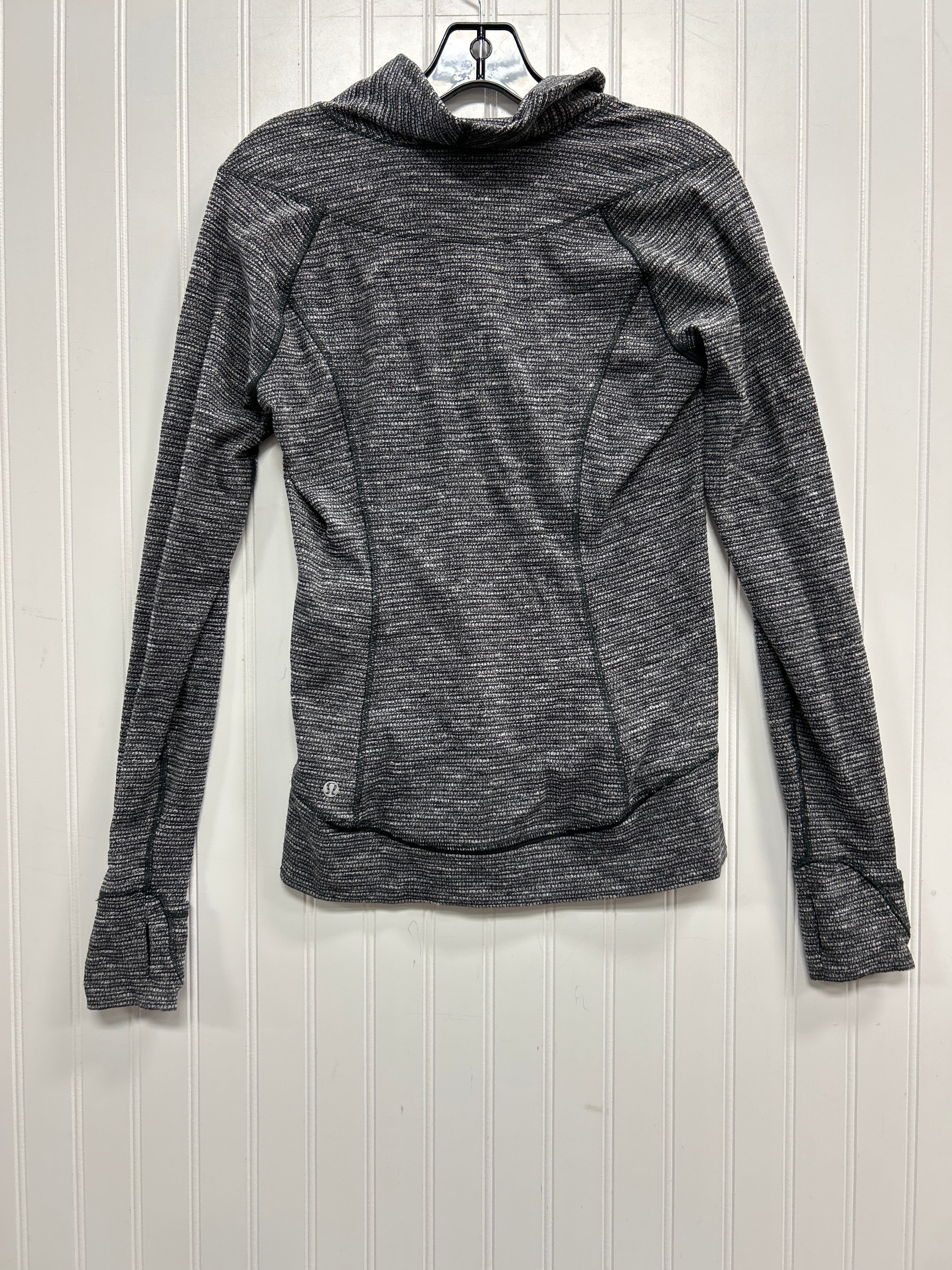 Athletic Top Ls Collar By Lululemon In Grey, Size:M