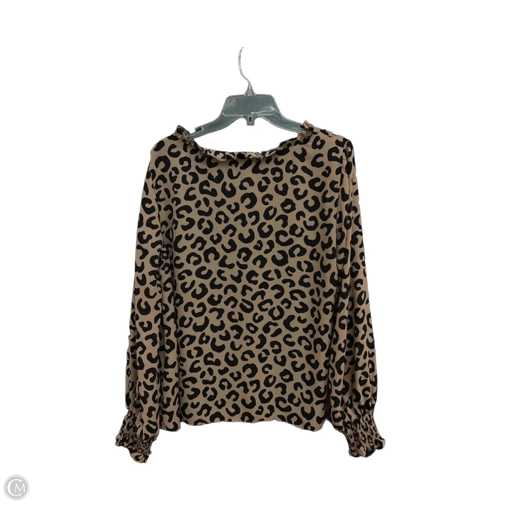 Top Long Sleeve Designer By Kate Spade In Animal Print, Size: L