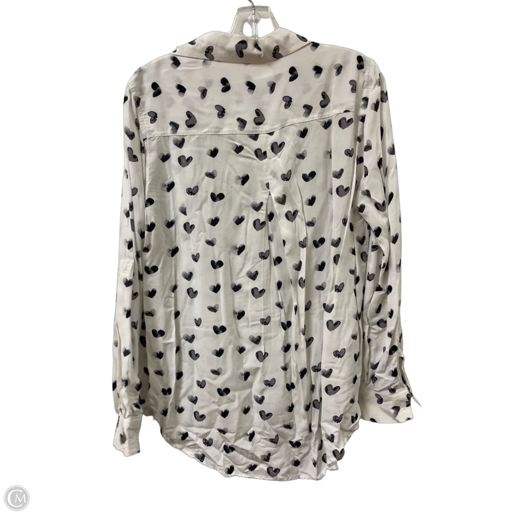 Blouse Long Sleeve By Velvet Heart In Black & White, Size: L