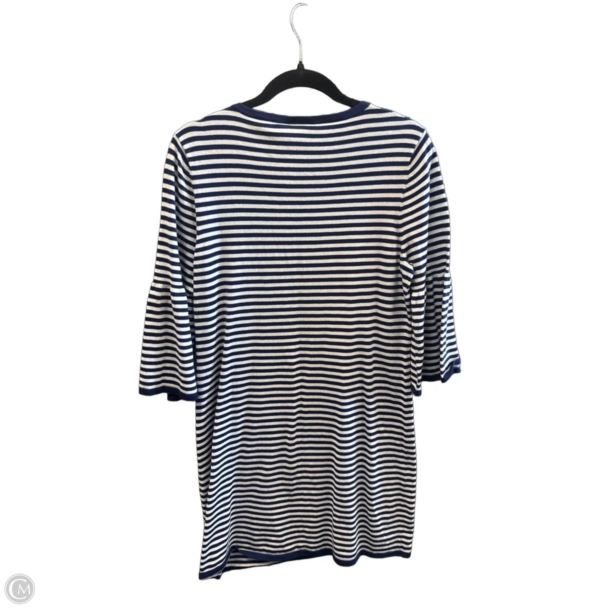Tunic Long Sleeve By Sts Blue In Blue & White, Size: Xl