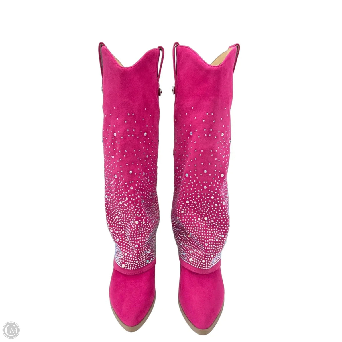 Boots Mid-calf Heels By Soda In Pink, Size: 7