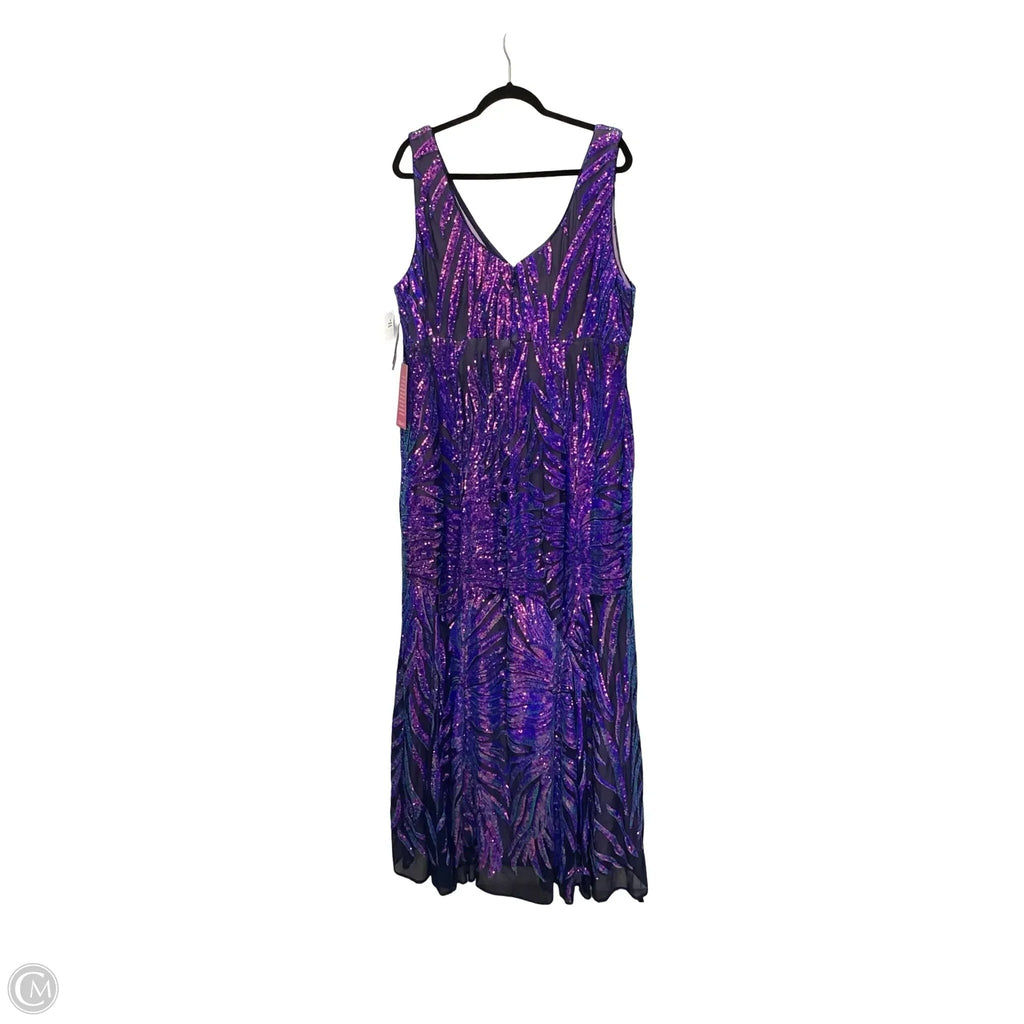 Dress Party Long By R And M Richards In Purple, Size: 3x