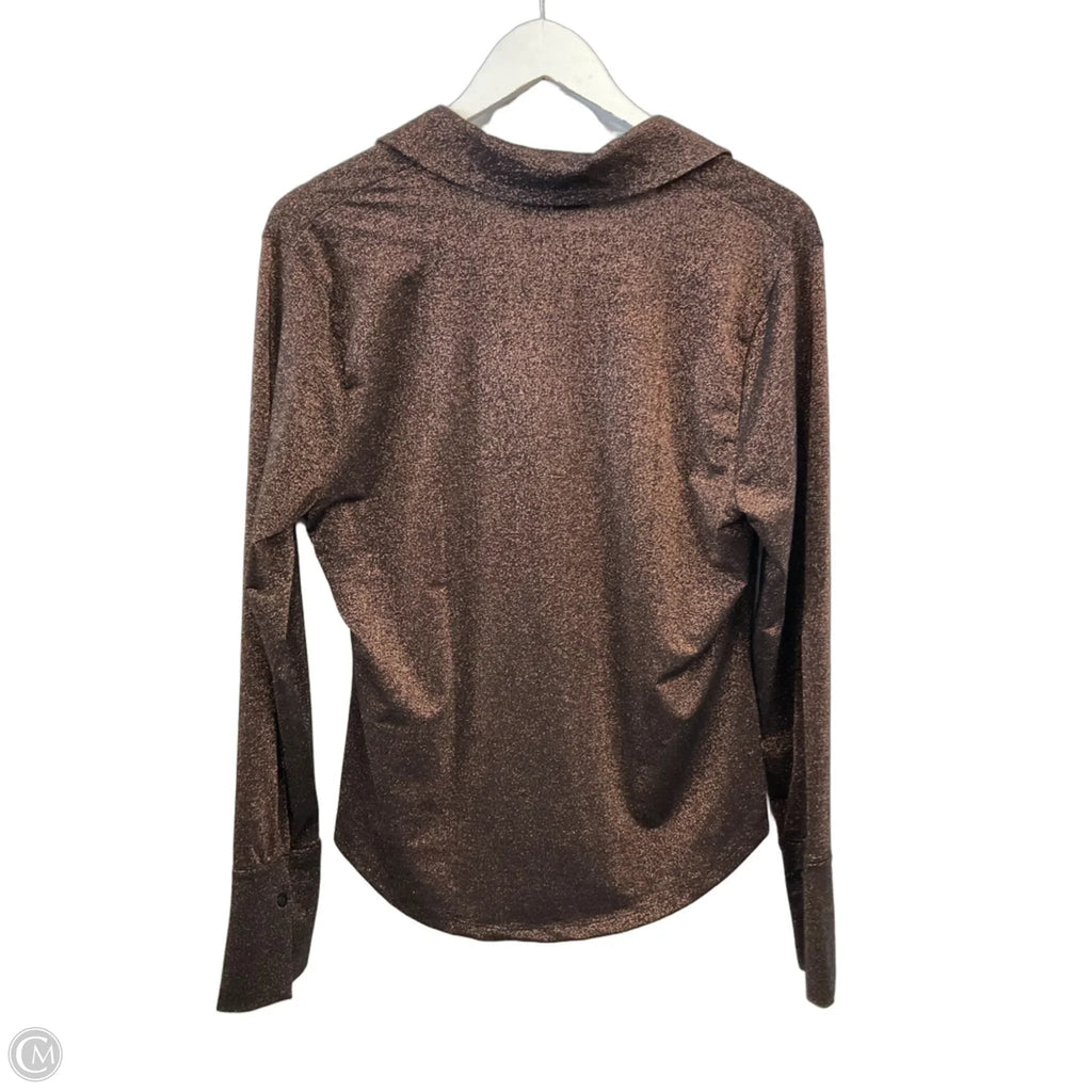 Top Long Sleeve By Abercrombie And Fitch In Bronze, Size: L