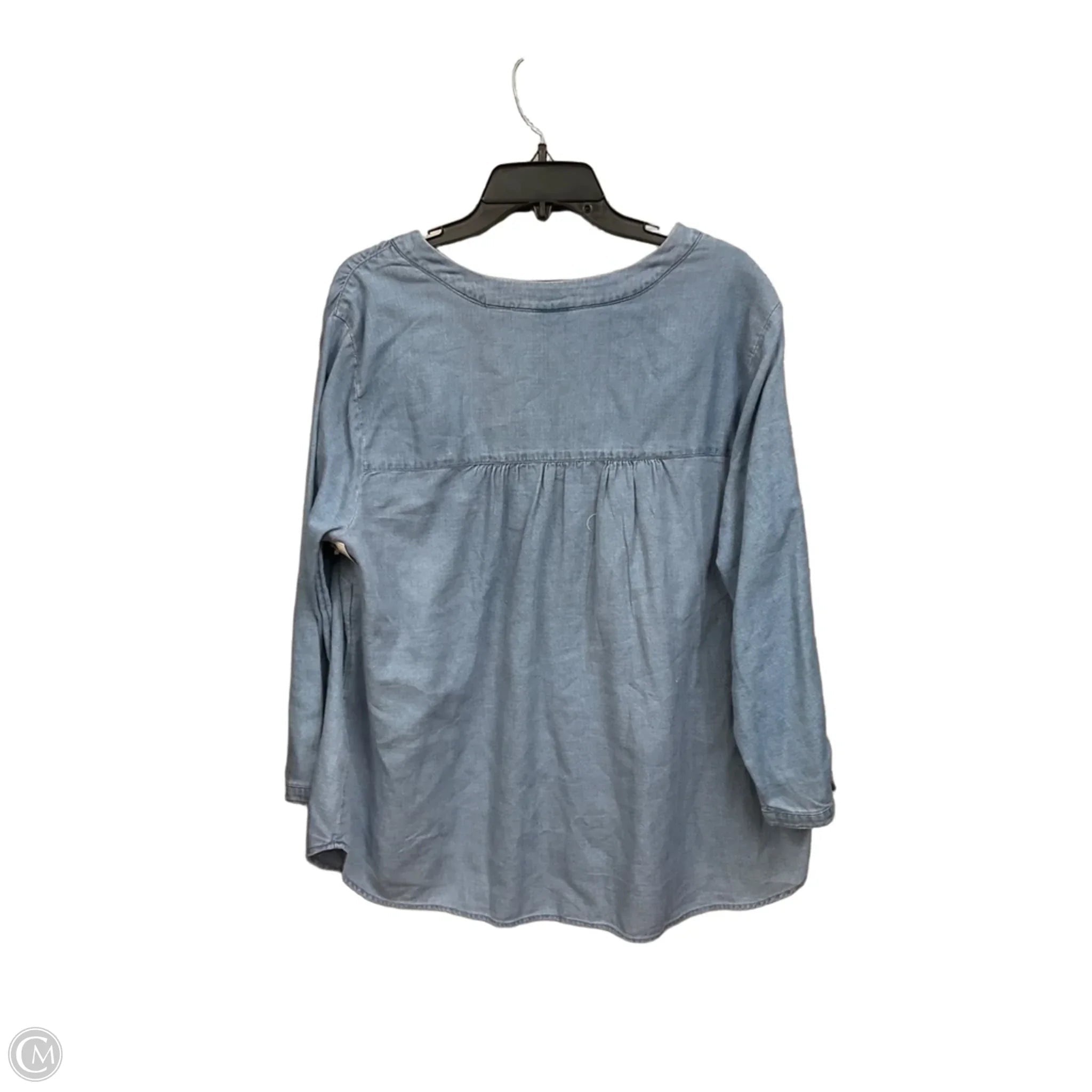 Top Long Sleeve By J. Jill In Blue Denim, Size: Xl