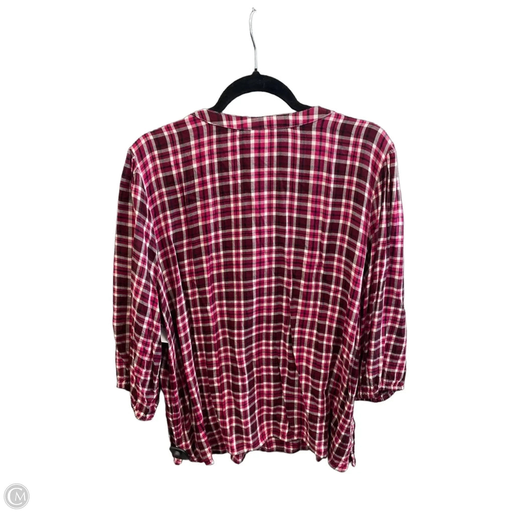 Top Long Sleeve By Croft And Barrow In Purple & Red, Size: Xxl