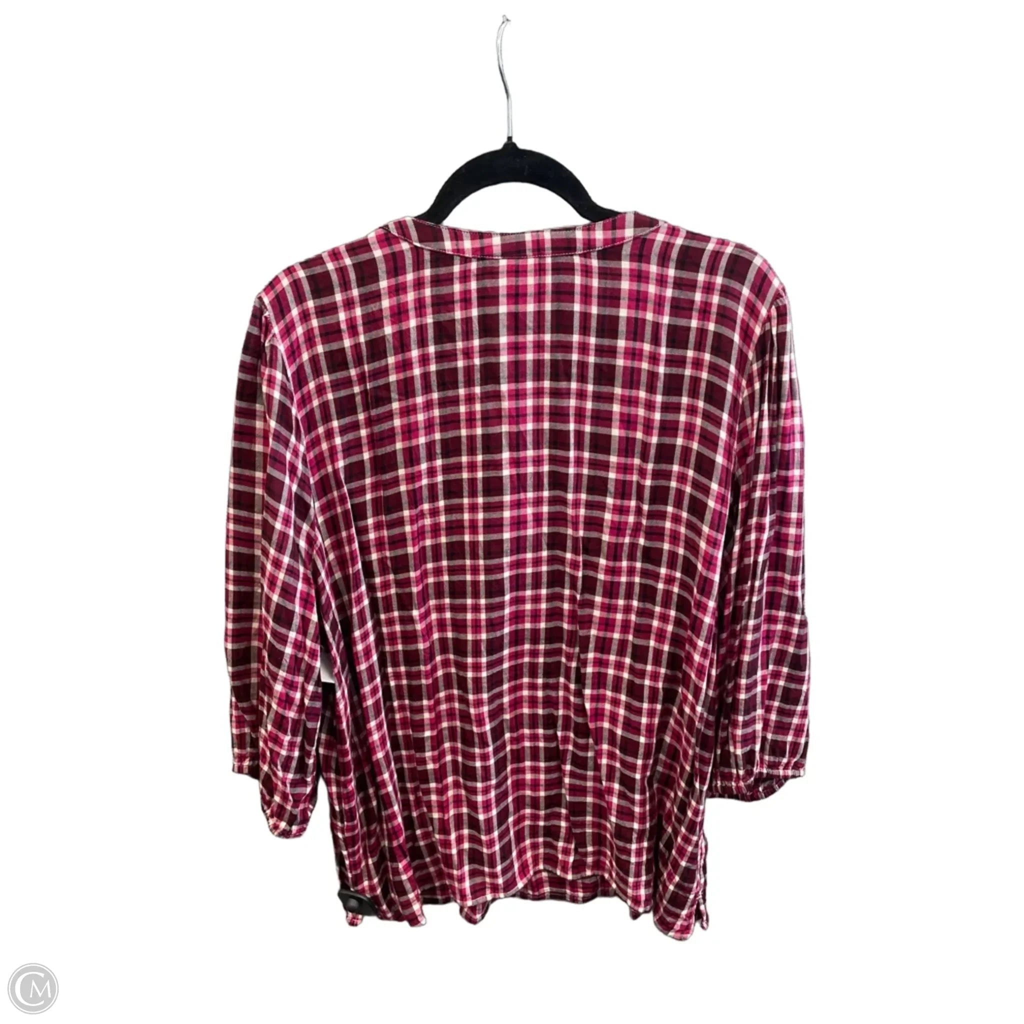 Top Long Sleeve By Croft And Barrow In Purple & Red, Size: Xxl
