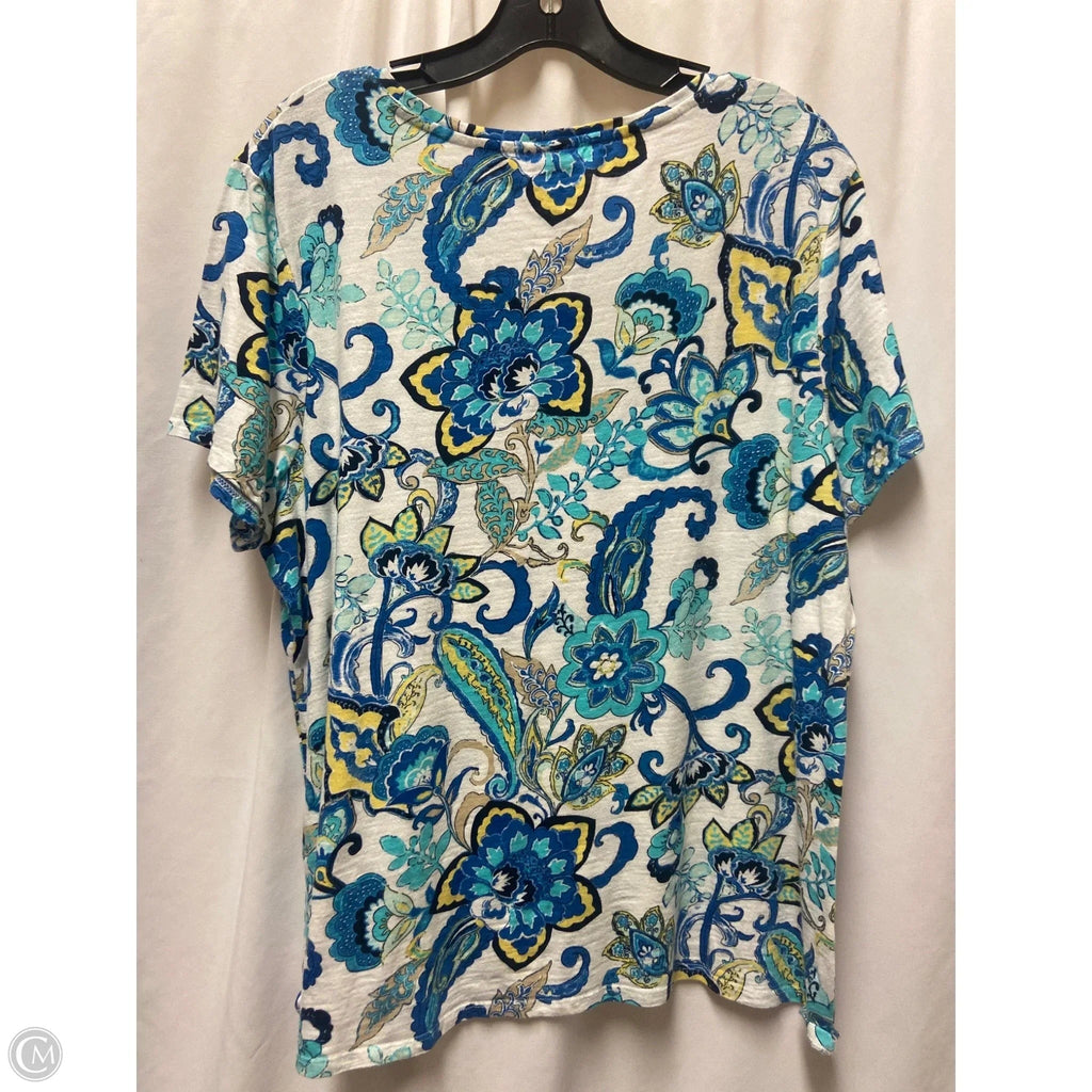 Top Short Sleeve By Chicos In Blue, Size: Xl