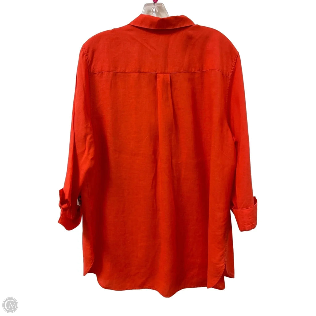 Blouse Long Sleeve By Chicos In Orange, Size: Xl