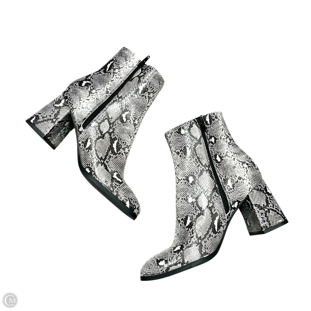 Boots Ankle Heels By Madden Girl In Snakeskin Print, Size: 8.5