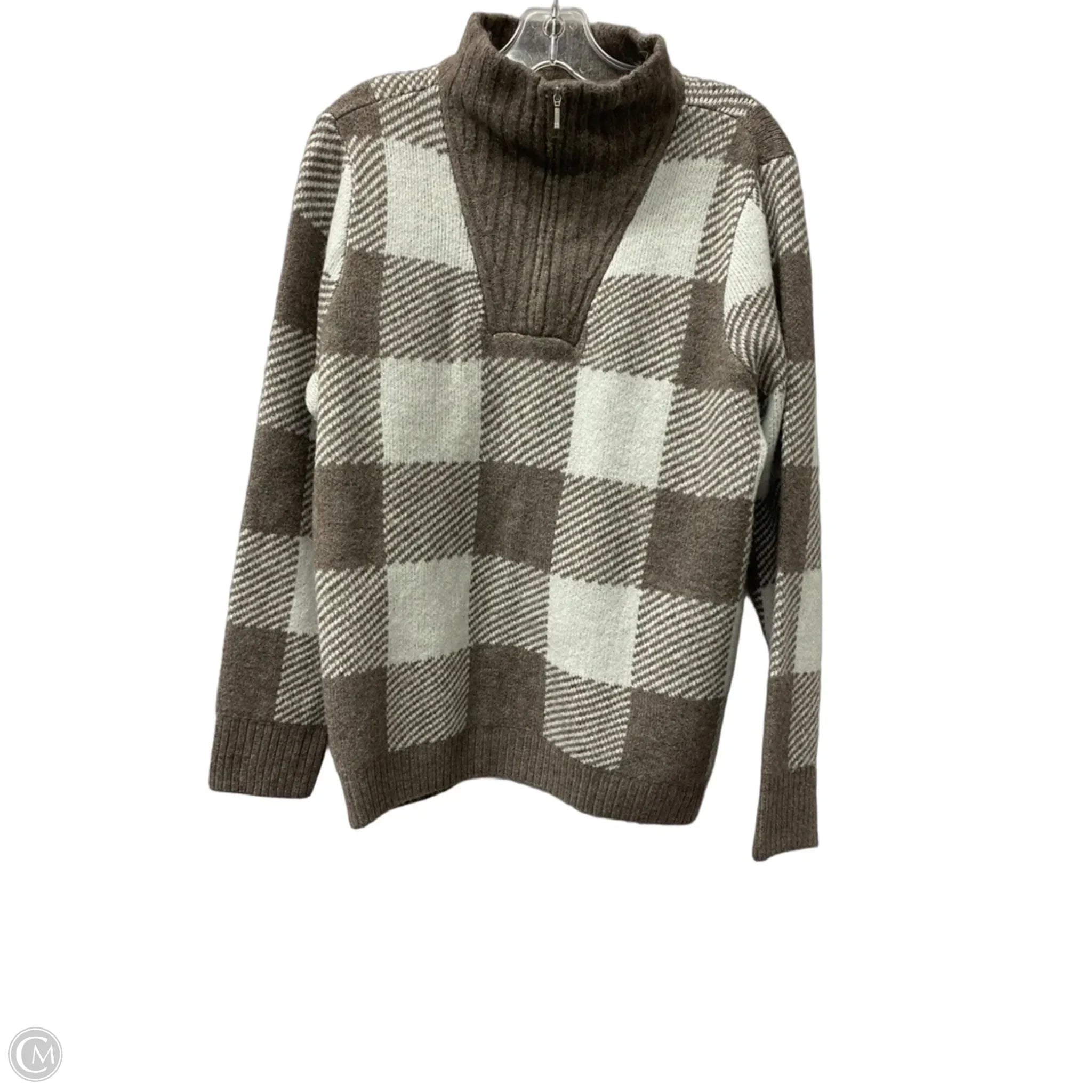 Sweater By Croft And Barrow In Taupe, Size: L
