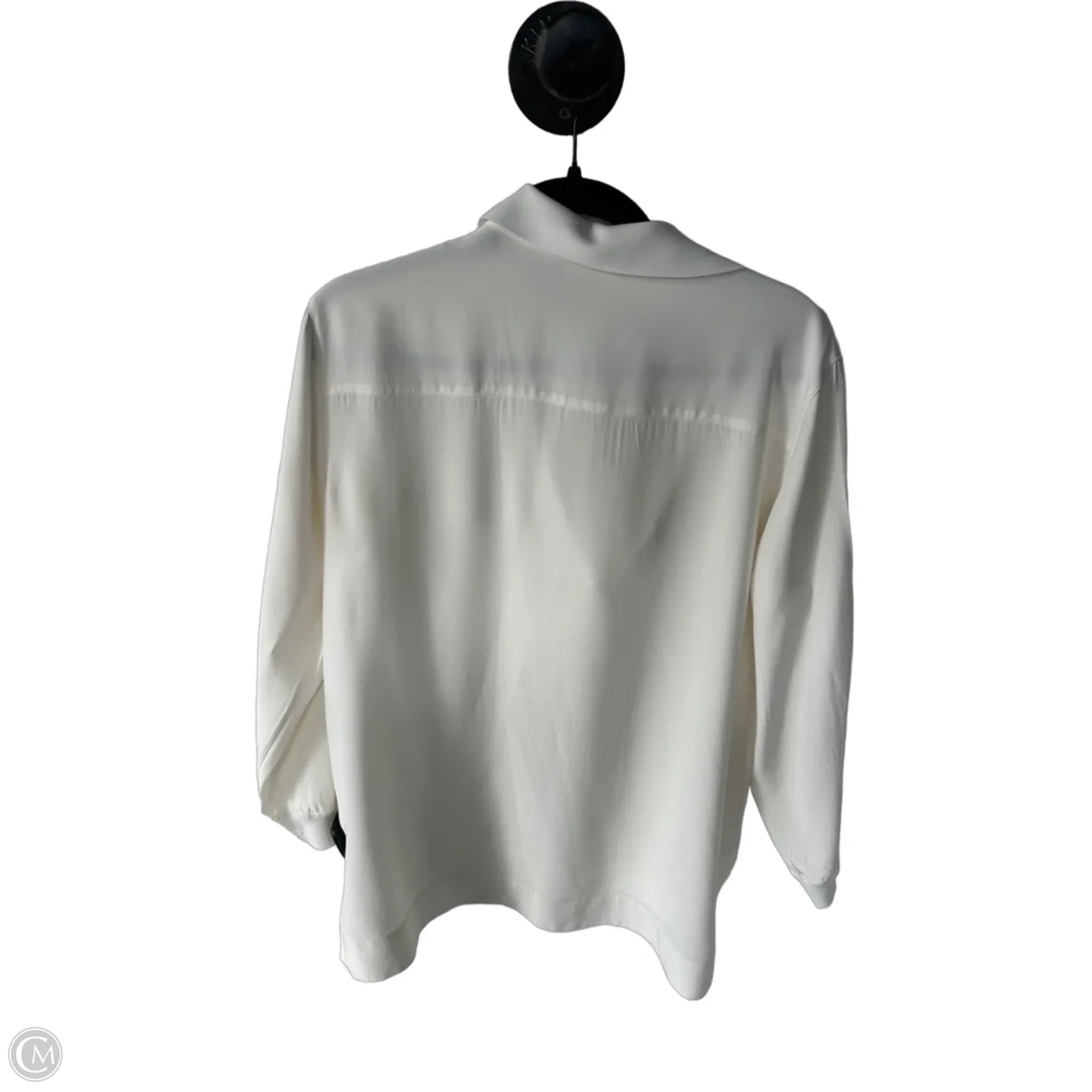 Top Long Sleeve Designer By Lafayette 148 In Cream, Size: M