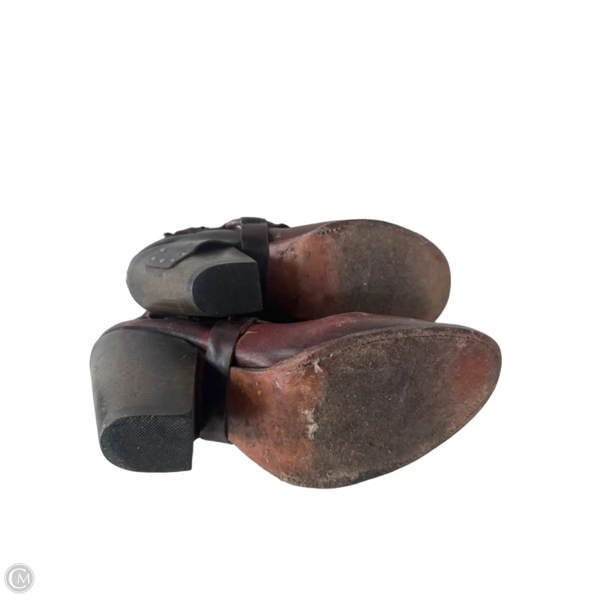Boots Ankle Heels By Freebird In Brown, Size: 10
